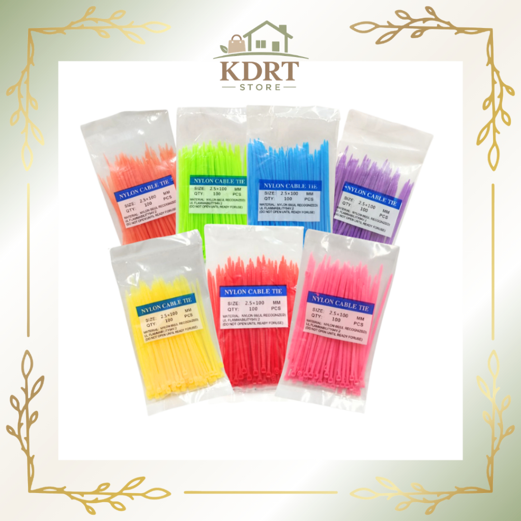 KDRT Kabel Ties Warna Warni Nylon 2,5x100mm Isi 100pcs 10cm Insulock Ties Nylon Cable Tie