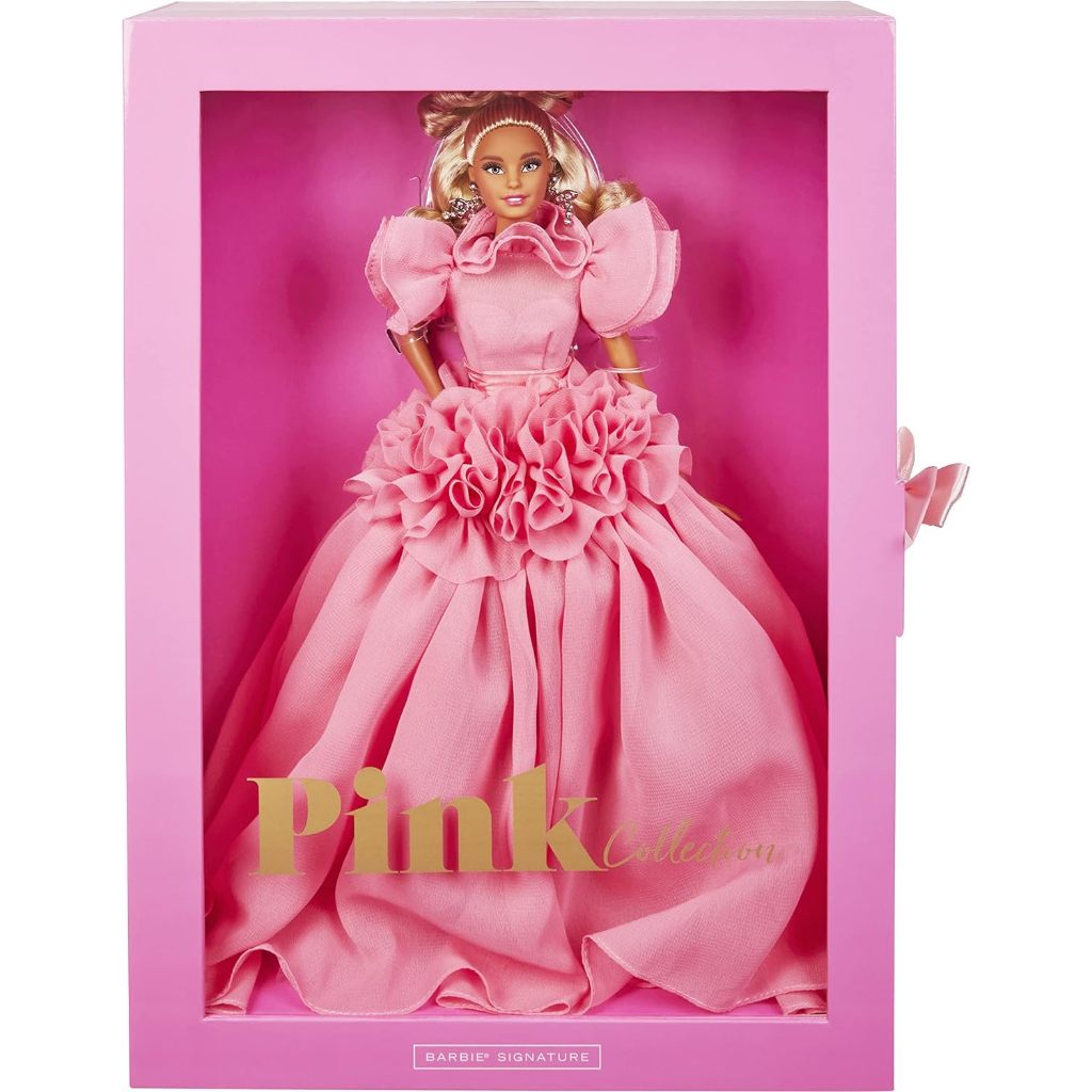 Barbie Signature Pink Collection Doll 3, Barbie Doll (Blonde) with Silkstone Body, Wearing Ruffled C