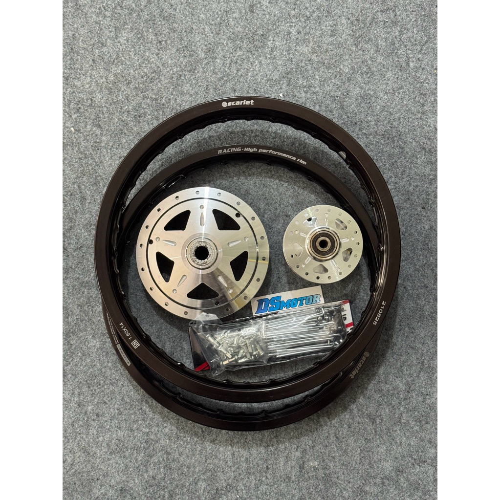 velg wheelset JARI JARI RING14 MIO SCARLET TROMOL CUSTOM SLIM VELK SCARLET UKURAN 140 160 R14 RUJI T