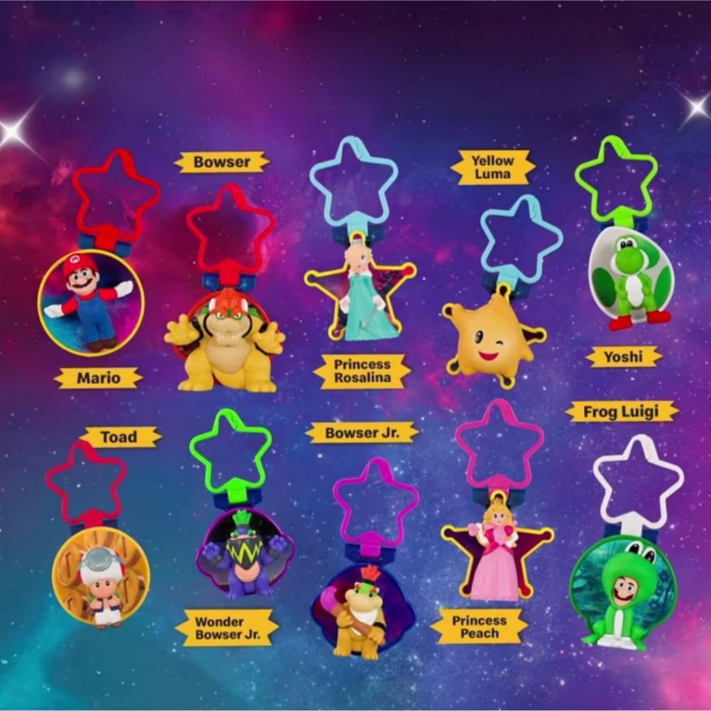 Happy Meal McDonald's The Super Mario Galaxy Movie Mario Frog Luigi Princess Peach Toad Yoshi Prince