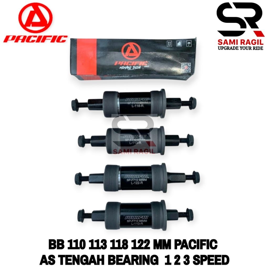 BB 110 113 118 122 MM PACIFIC BOTTOM BRACKET AS TENGAH BEARING LAKER KLAKER LAHER SEPEDA LIPAT MINIO