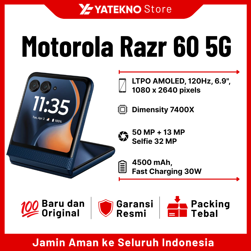 (ORIGINAL) Motorola Razr 60 5G 8/256GB GARANSI RESMI ~ NEW