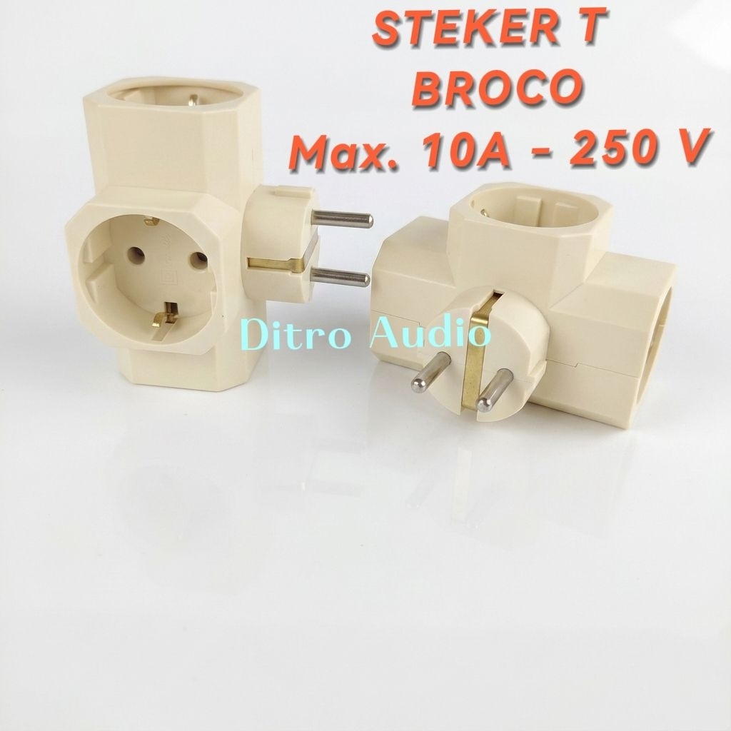 Steker T Arde BROCO / Sambungan colokan jack Listrik / T colokan Listrik