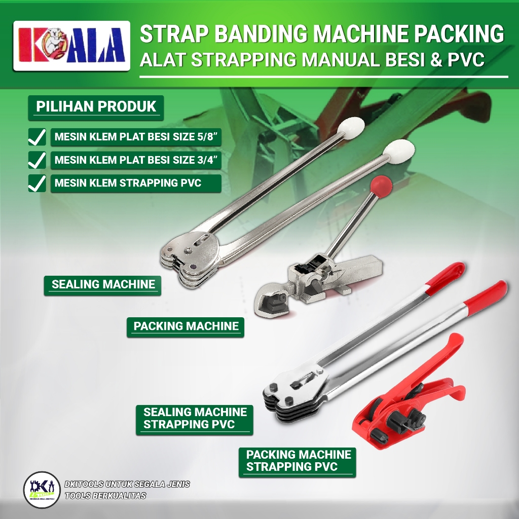 Alat Mesin Klemp Packing Strapping Band Kardus Manual Tali Klem Pengikat Besi