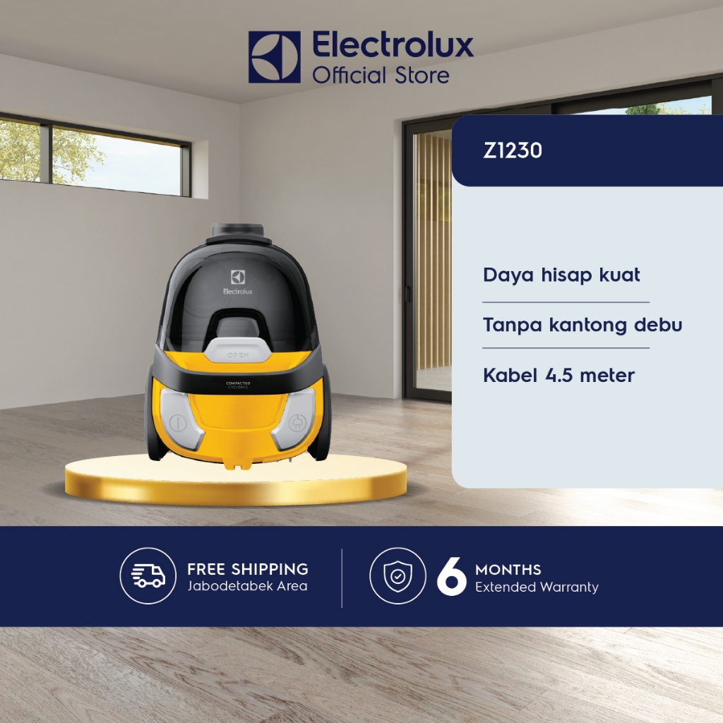 Electrolux Vacuum Cleaner  Daya hisap kuat Tanpa kantong debu Kabel 4.5 meter Penghisap debu Z1230
