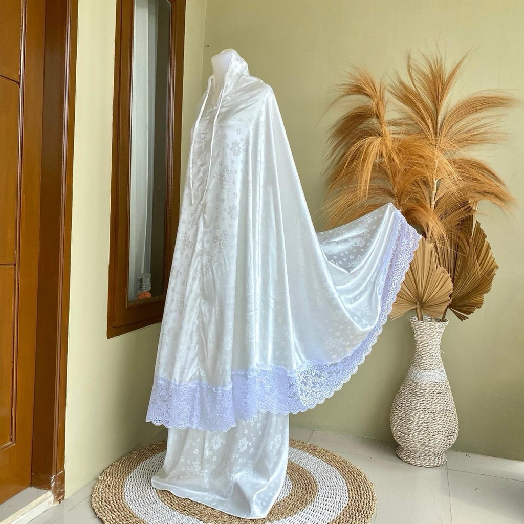 Whd Mukena~Mukena Jaguar Silk Renda mewah Cantik 2 In 1
