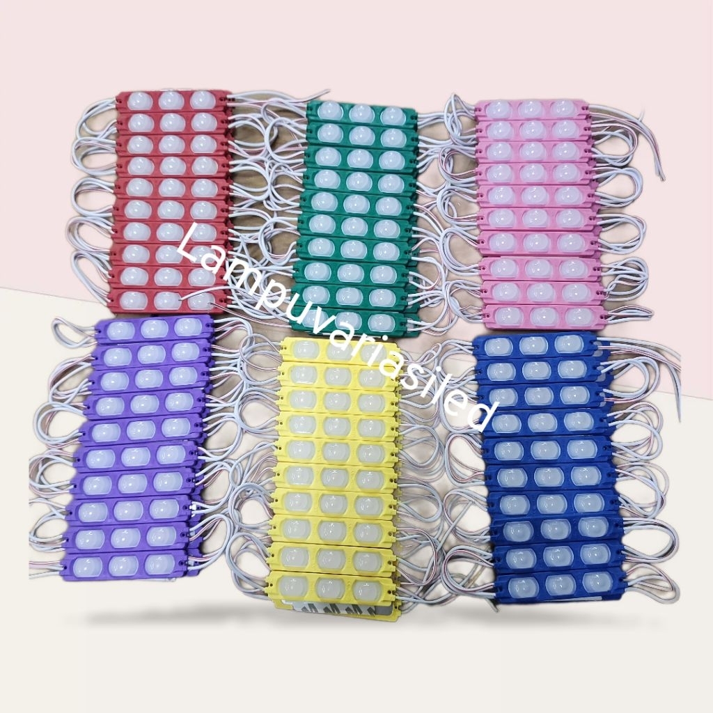 Lampu Led Modul 3 Mata Lensa Led New Kolong Mobil 12v-24v Nyalah Terang •Harga 10pcs Lampu•