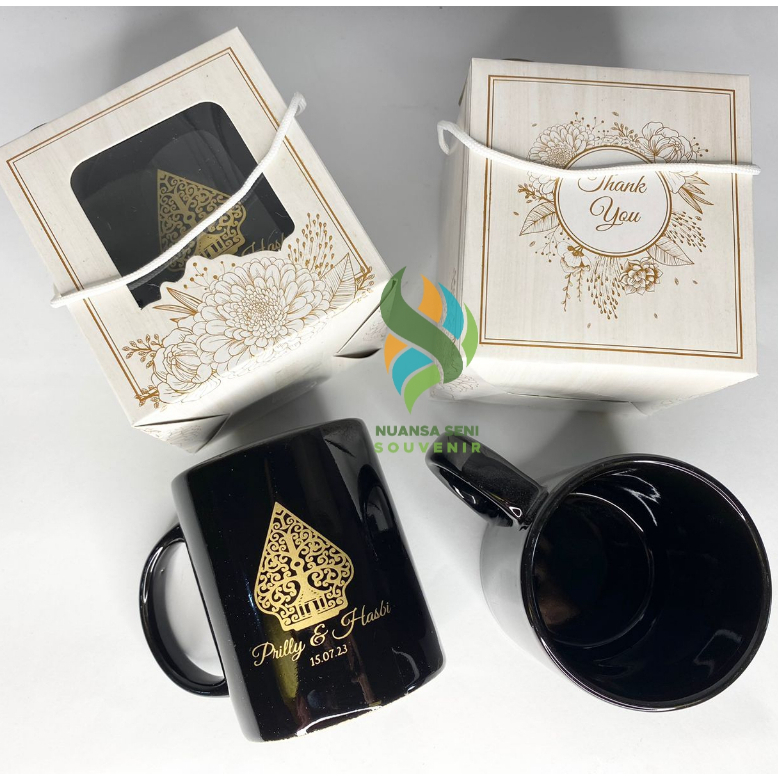 Souvenir Mug Keramik NK Cangkir Minum Kopi Gagang Porselen Gelas Minum Tea Keramik Cangkir Sablon