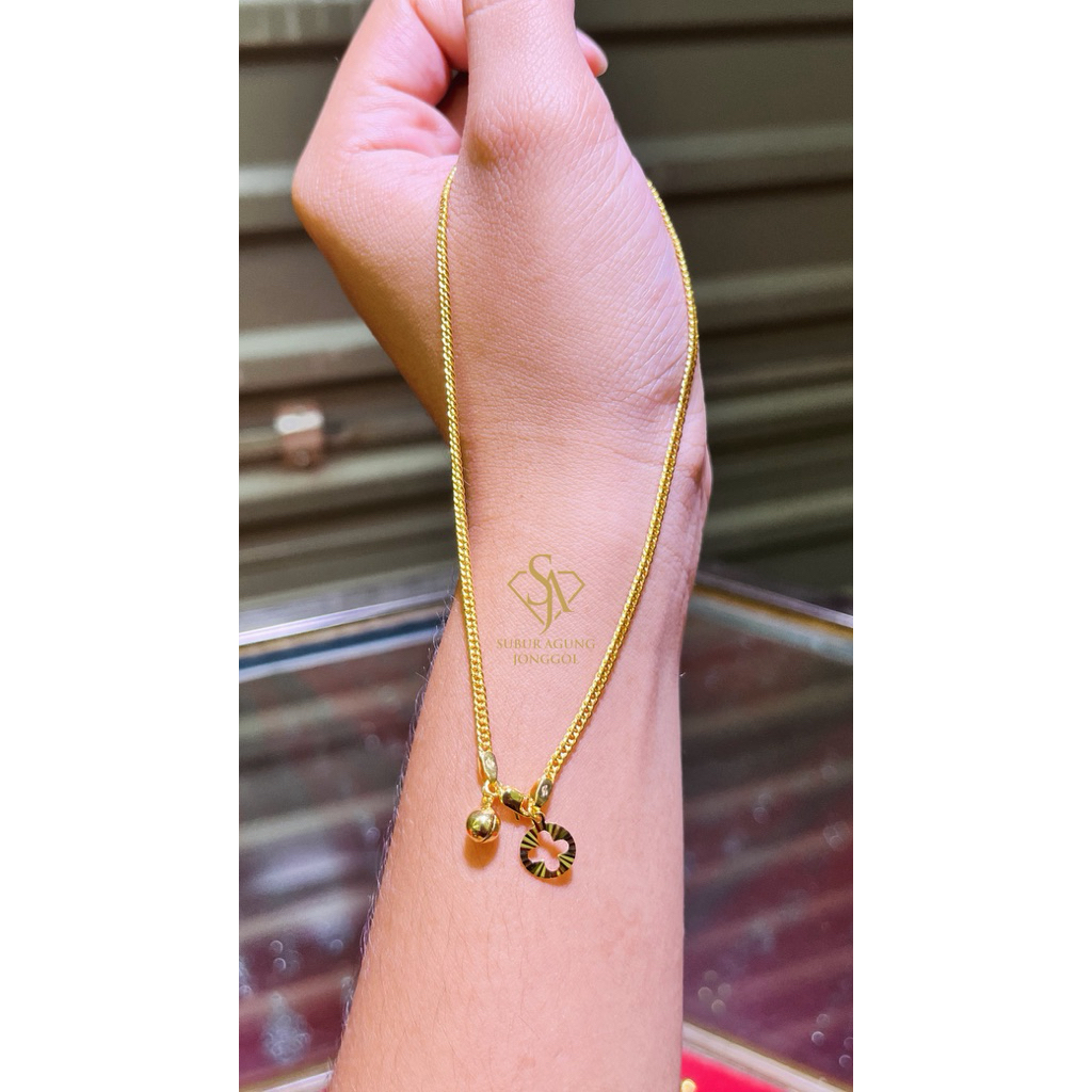 Gelang kaki holo gepeng 8k gold