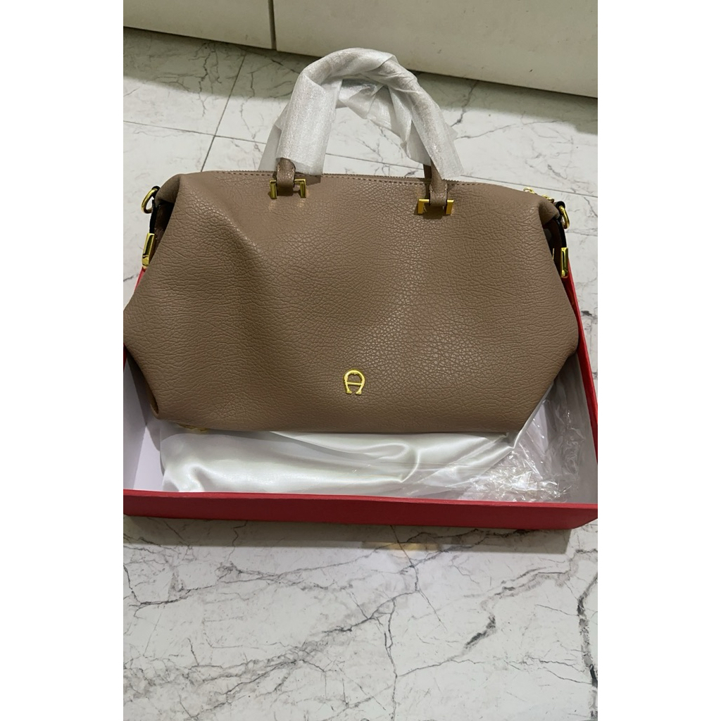 Tas Speedy Aigner Khaki Sling Bag / Hand Bag Cantik