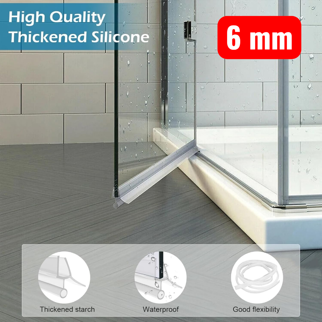 Seal Strip Penutup Celah Pintu Kaca Kamar Mandi PVC 50cm