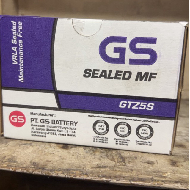 Aki Sepeda Motor GS Astra GTZ5S Original (Beat Karbu, Scoopy Karbu, Beat Injection, Supra X125, Kari