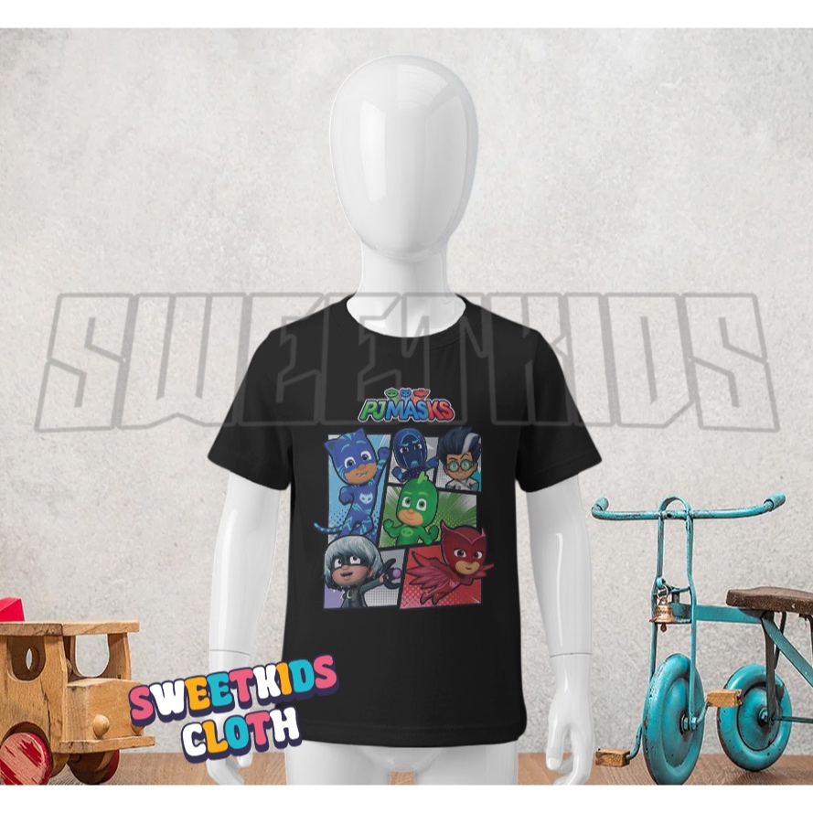 Kaos Anak Pj Masks Superhero / Atasan Baju anak PJ Masks Super Hero Karakter BISA COD