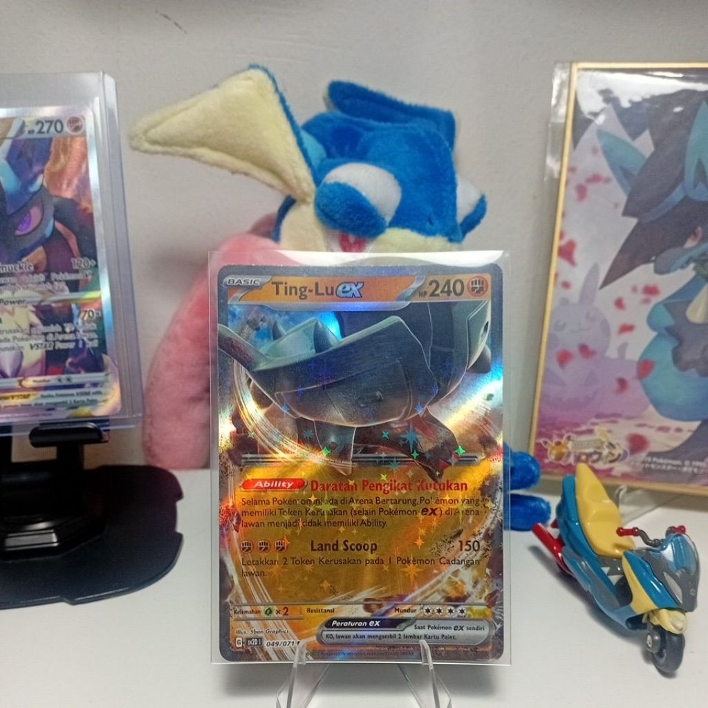 kartu pokemon ex ting-lu, scizor, revavroom, luxray (free inner sleeve)