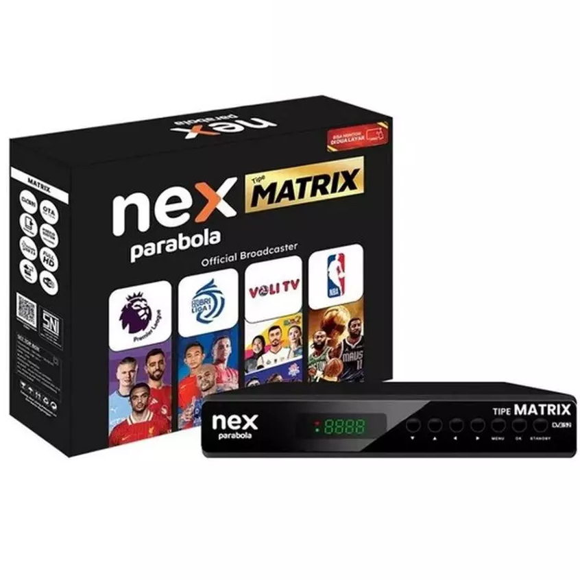 Nex Parabola Matrix Receiver TV KU Band C- Band Hitam( Nuansa Berau)