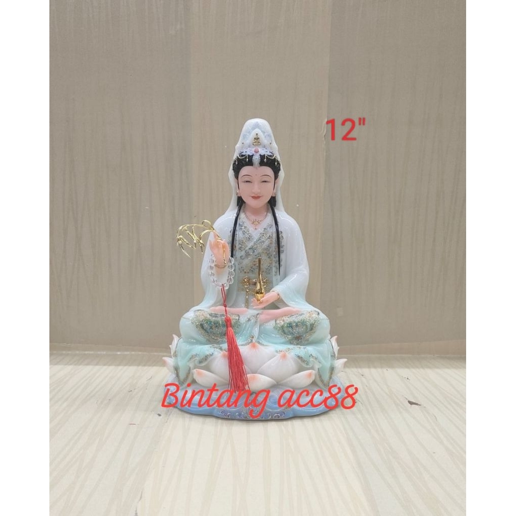 patung dewi kwan im / kwan in / guan yin - mamer - 12inch