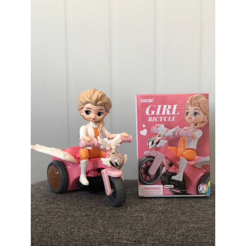 Bnk11 Mainan Dancing Bicycle Frozen Sepeda Menari Mainan Anak Perempuan Putri Princess Frozen Elsa M