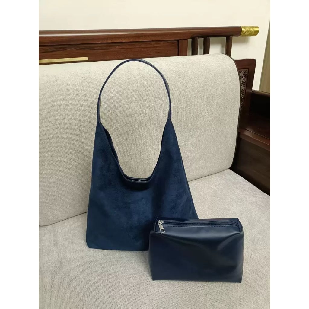 Dolcevita Lazy Bag (Navy, Black, Grey, Wine, Army) Tas Jinjing soft velvet ringan | Handbag | Tas ka