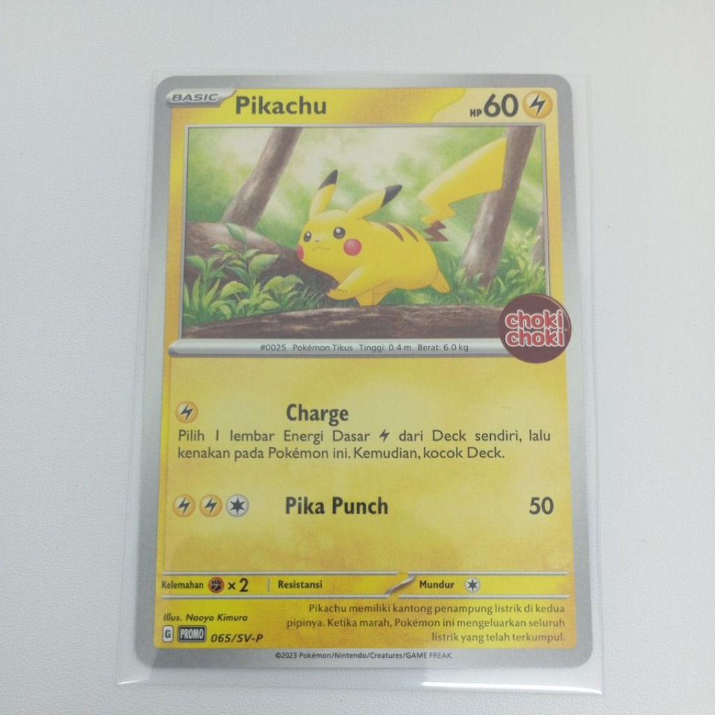 Kartu Pokemon Promo Choki Choki Pikachu - Non-Holo