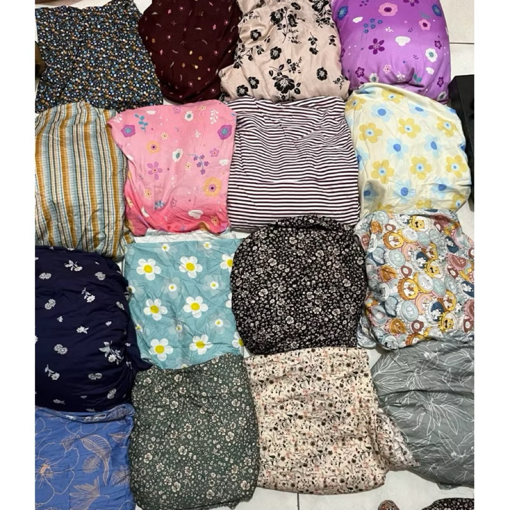 Kain katun Rayon Kiloan Motif Acak 7-12  Meter Lebar 150cm Adem Murah Bahan Daster Gamis Dress Jahit