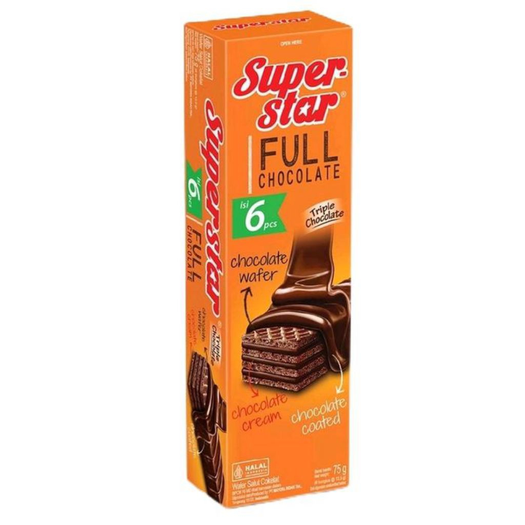 SUPERSTAR WAFER TRIPLE CHOCOLATE ISI 6 ( BOX )