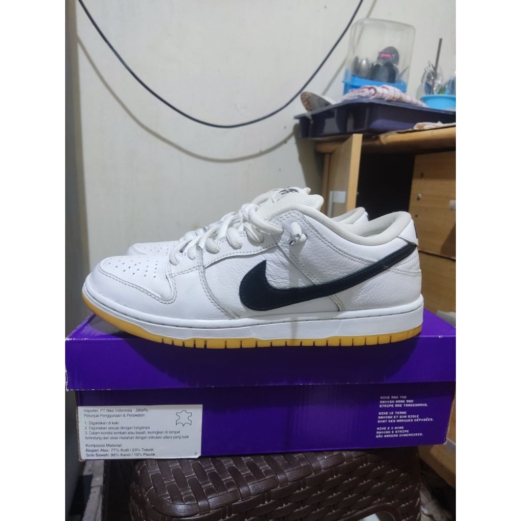jual cepet nike sb dunk white gum sz 42,5 second original