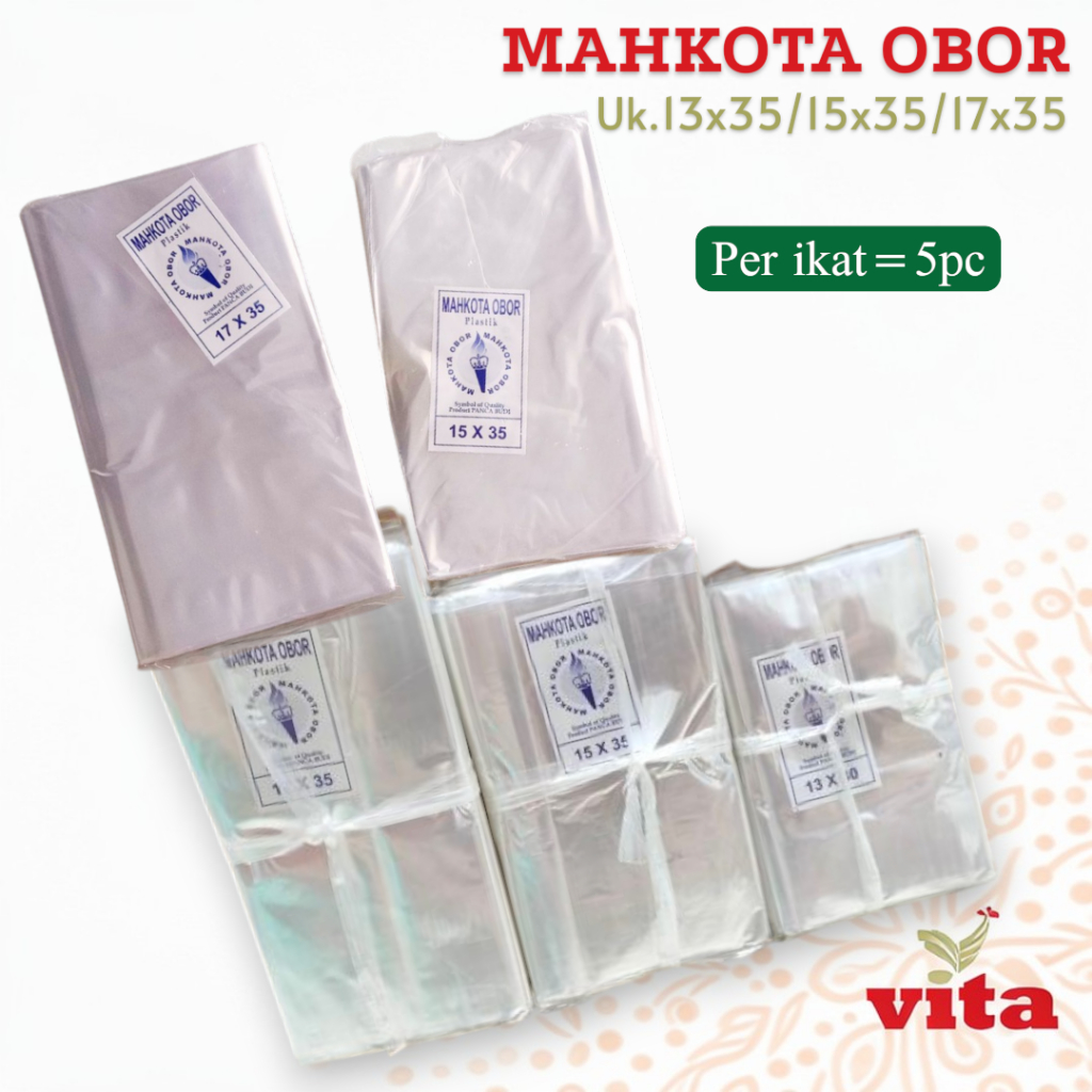 Plastik PP Tahu Mahkota Obor Plastik Bening 13x35/15x35/17x35