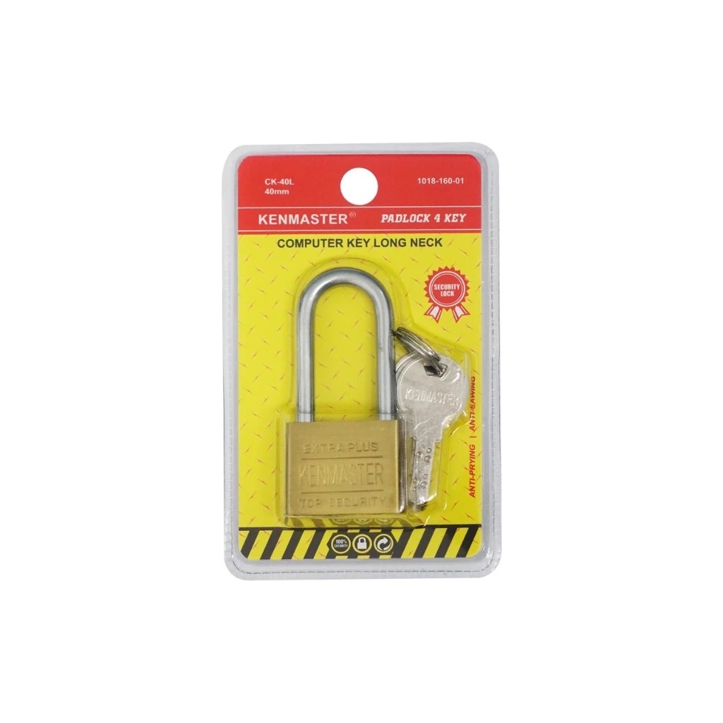 Kenmaster Gembok Komputer Panjang 40MM CK-40L KEY L / Gembok Komputer Key Kuning / Gembok Leher Panj