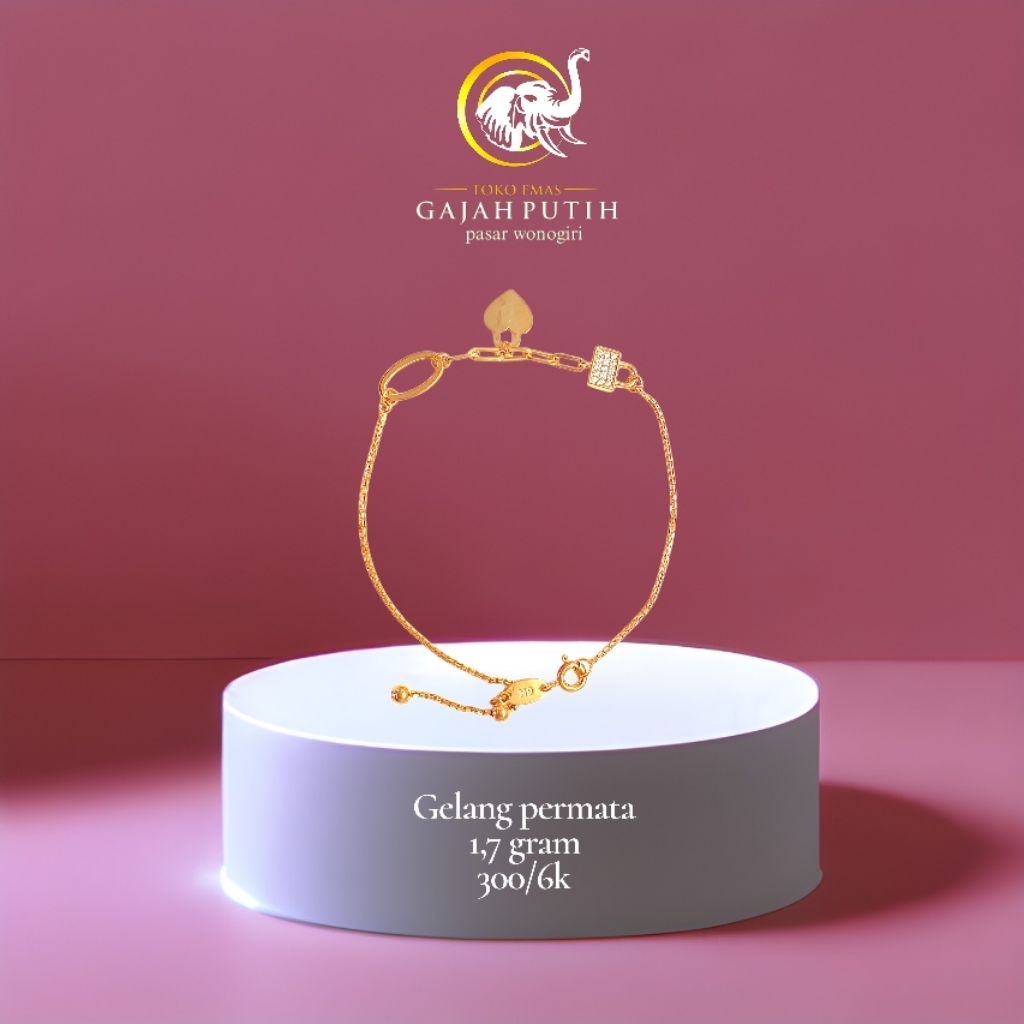 Gelang emas permata 1,7 gram