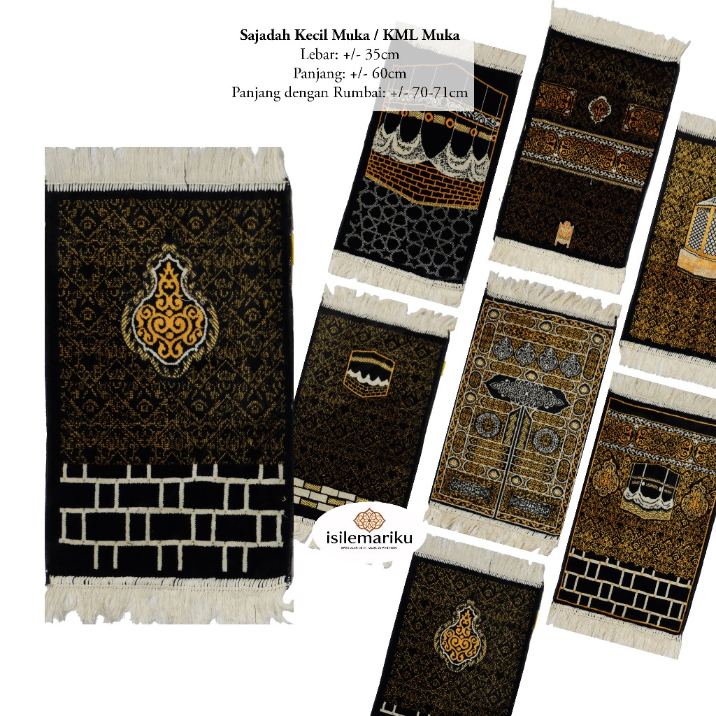 Sajadah Kiswah Hitam Muka / Sajadah Kecil Travel Anak SJ-KML