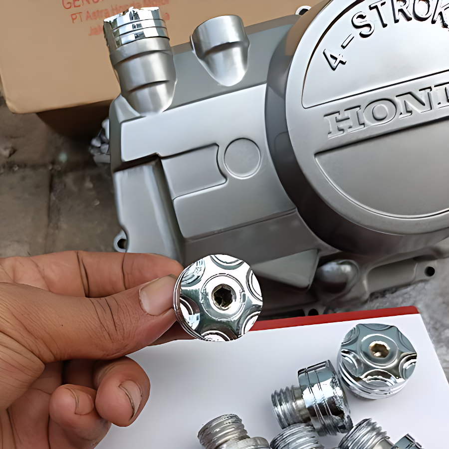 Baut Tutup Oli Besi New Baut Tap Pembuangan Oli Motor Honda Beat Vario Scoopy PCX Revo Supra Ori