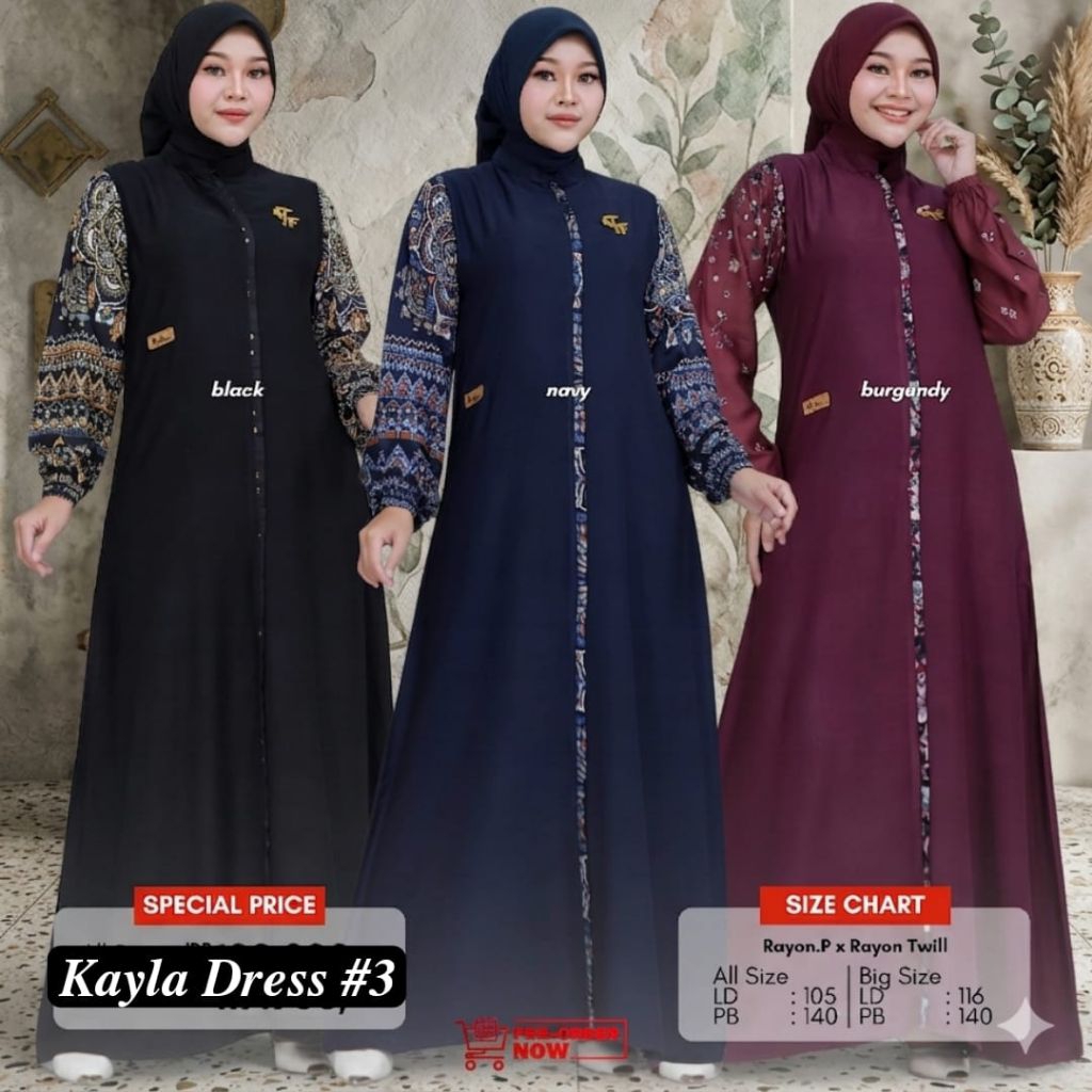 Kayla Gamis & Midi By Fee fashion Matt Rayon Twill premium terlaris