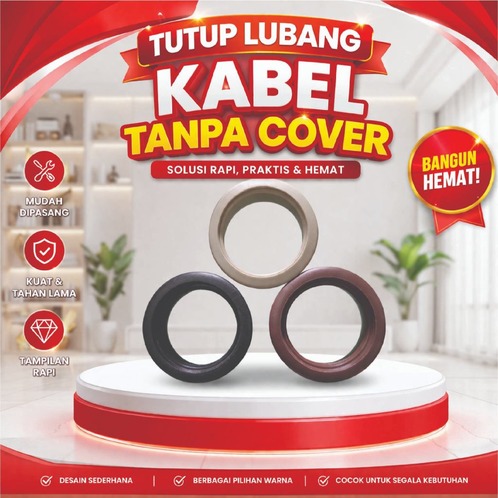 Tutup Lubang Kabel Meja Olympics Tanpa Cover – Aksesoris Meja Kantor & Komputer