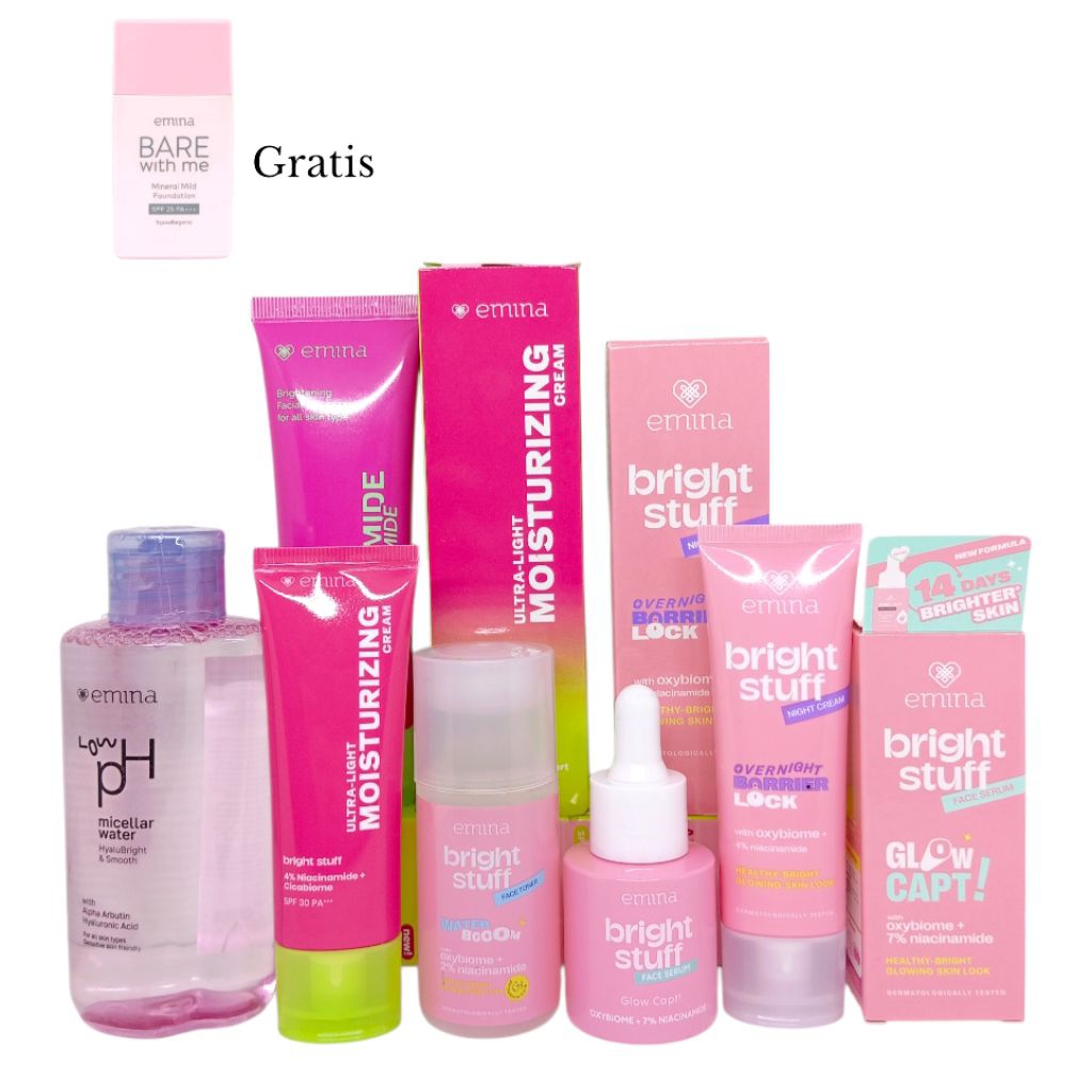 Emina Paket Bright Stuff/Emina Skincare Remaja/Emina Bright Stuff