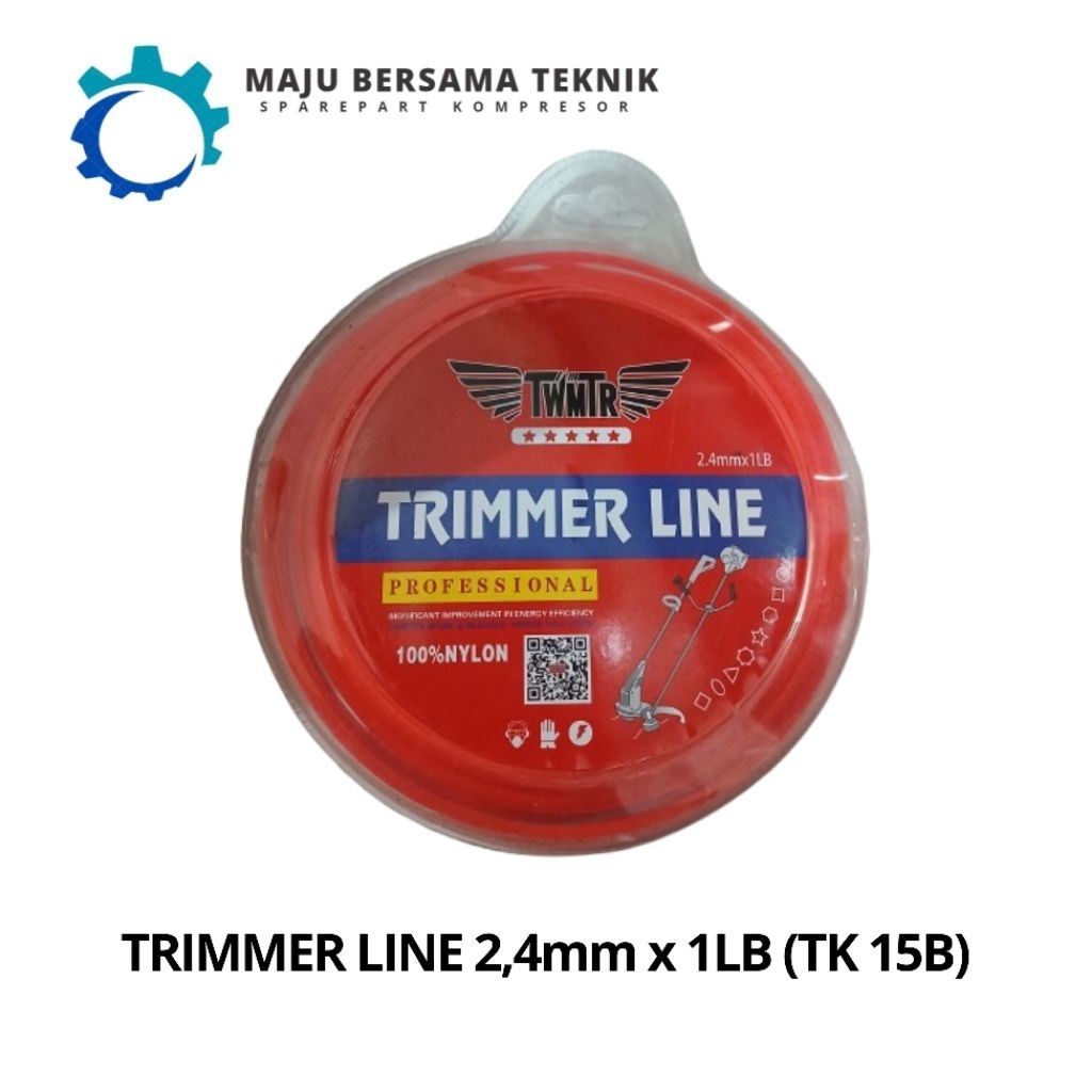 Senar potong rumput trimmer line 2,4mm x 1LB senar potong rumput