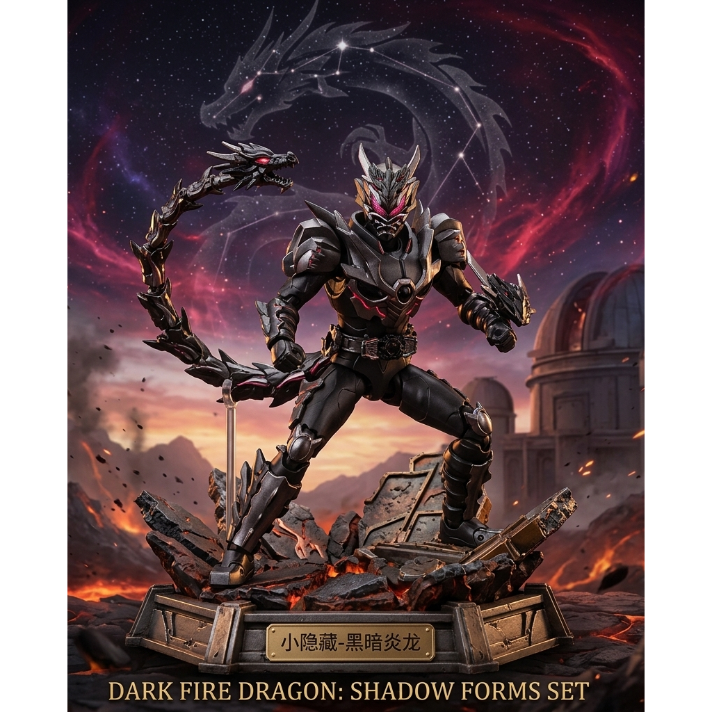 AULDEY ARMOR HERO WAVE 1. SECRET - DARK FLAME DRAGON - Armor Hero Light Shadow Legend series