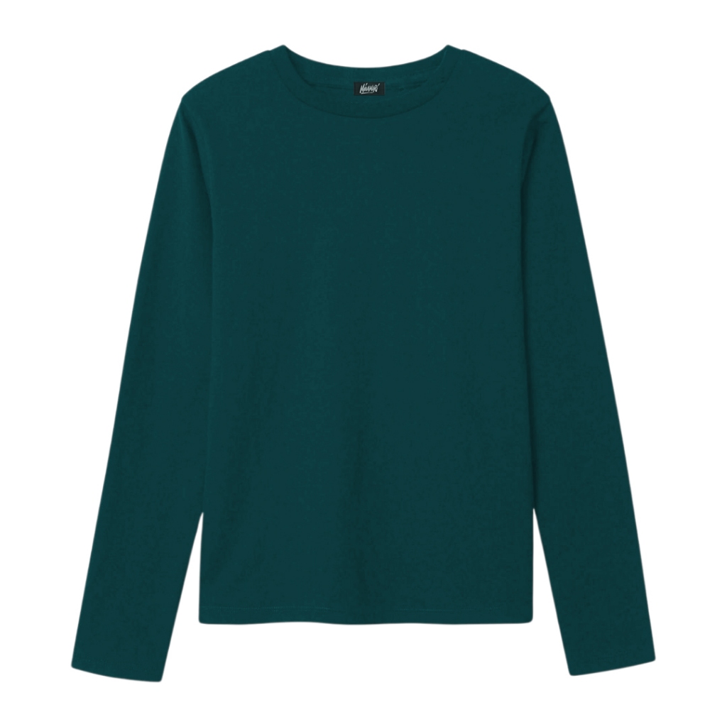 MINAMARI LABEL Kaos Polos Lengan Panjang Biru Tosca