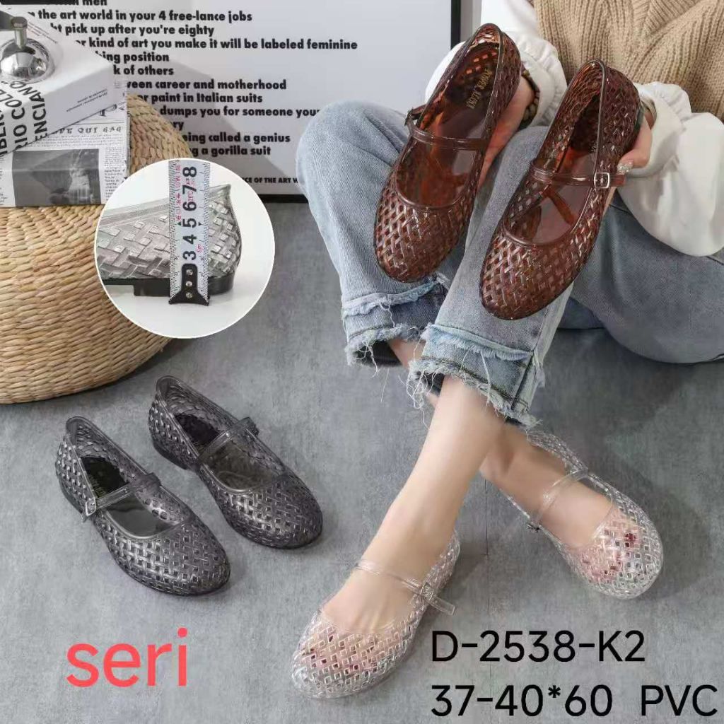 Sepatu Wanita Terbaru/ Sepatu Flat Shoes Jelly Alina 2538 K2/Sepatu Balet Karet Kekinian