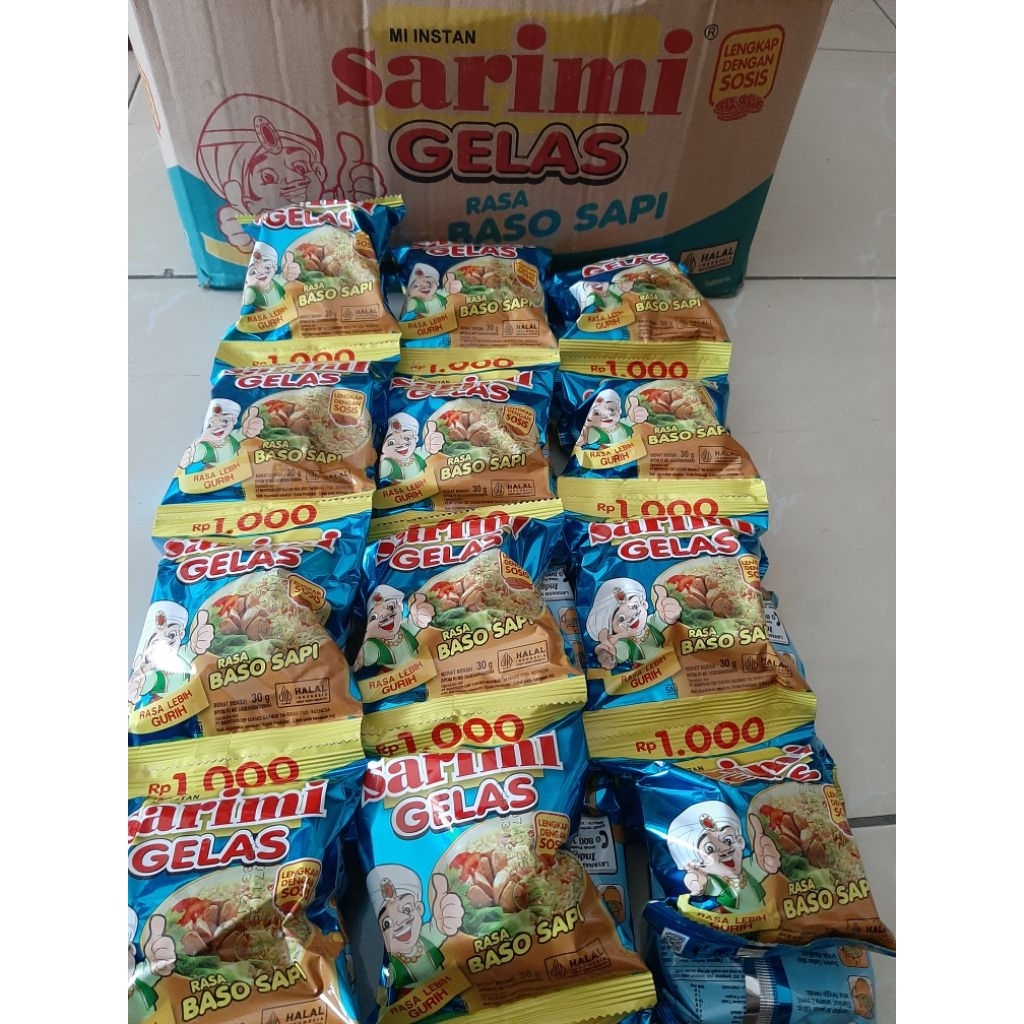 mie gelas setengah dus atau satu dus
