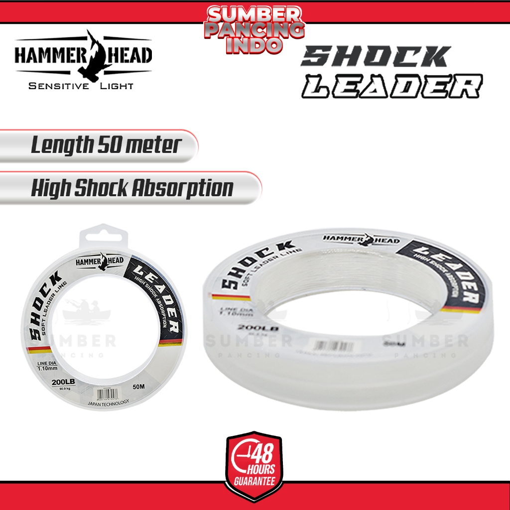 HAMMER HEAD Senar Pancing SHOCK LEADER 50M Clear Invisible Underwater Tali Pancing Leader Japan Mate