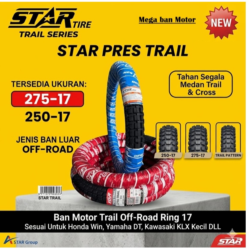 Obral Promo Ban Motor Trail Supra Dan Jupiter Revo Vega  ( Ukuran Dapat Dipilh 250 (70/90-17) Ring 1