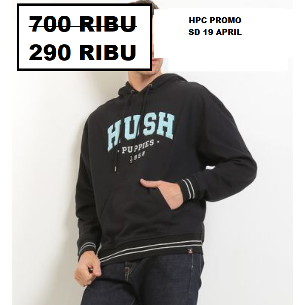 Jacket hoodie Hush Puppies pria seri MEADOW SALE original store