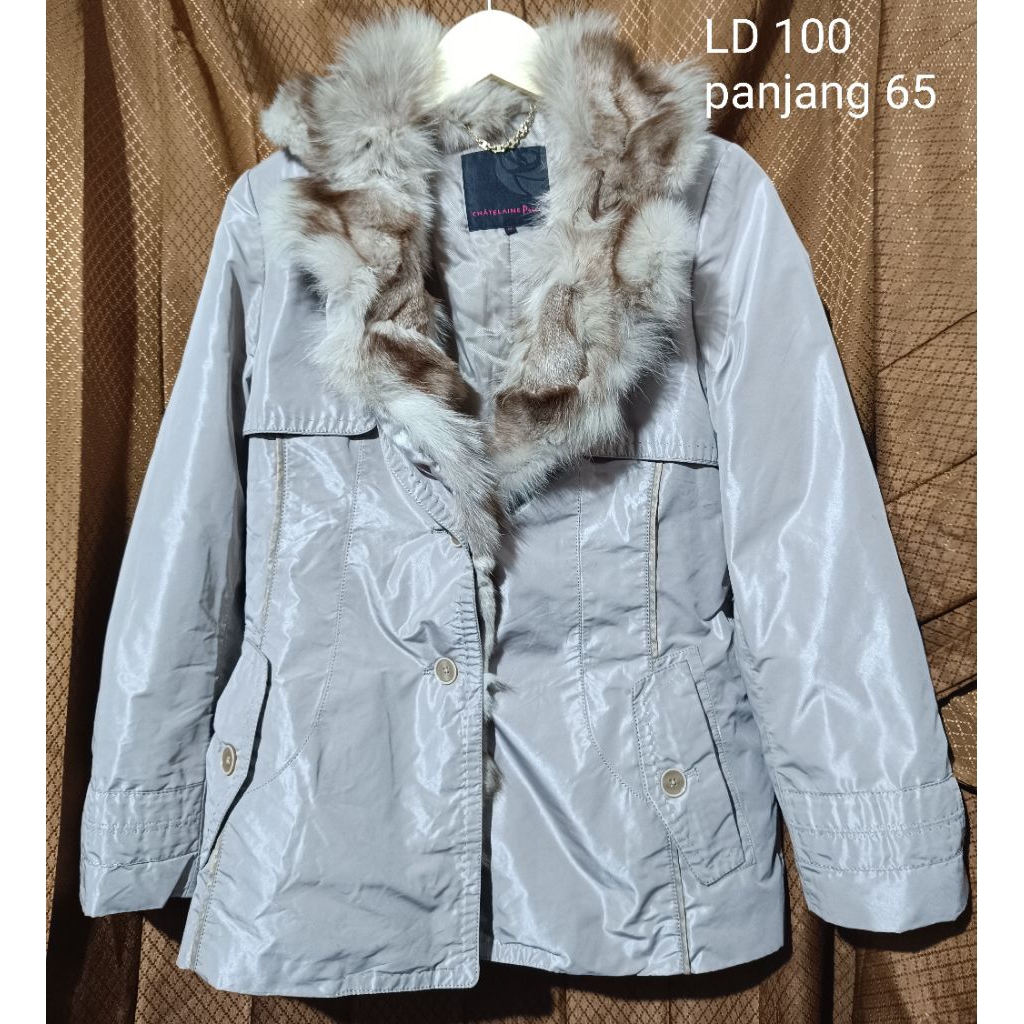 coat bulu asli coat rubah coat winter bulu fur fox coat coat wanita beige coat musim dingin wanita b