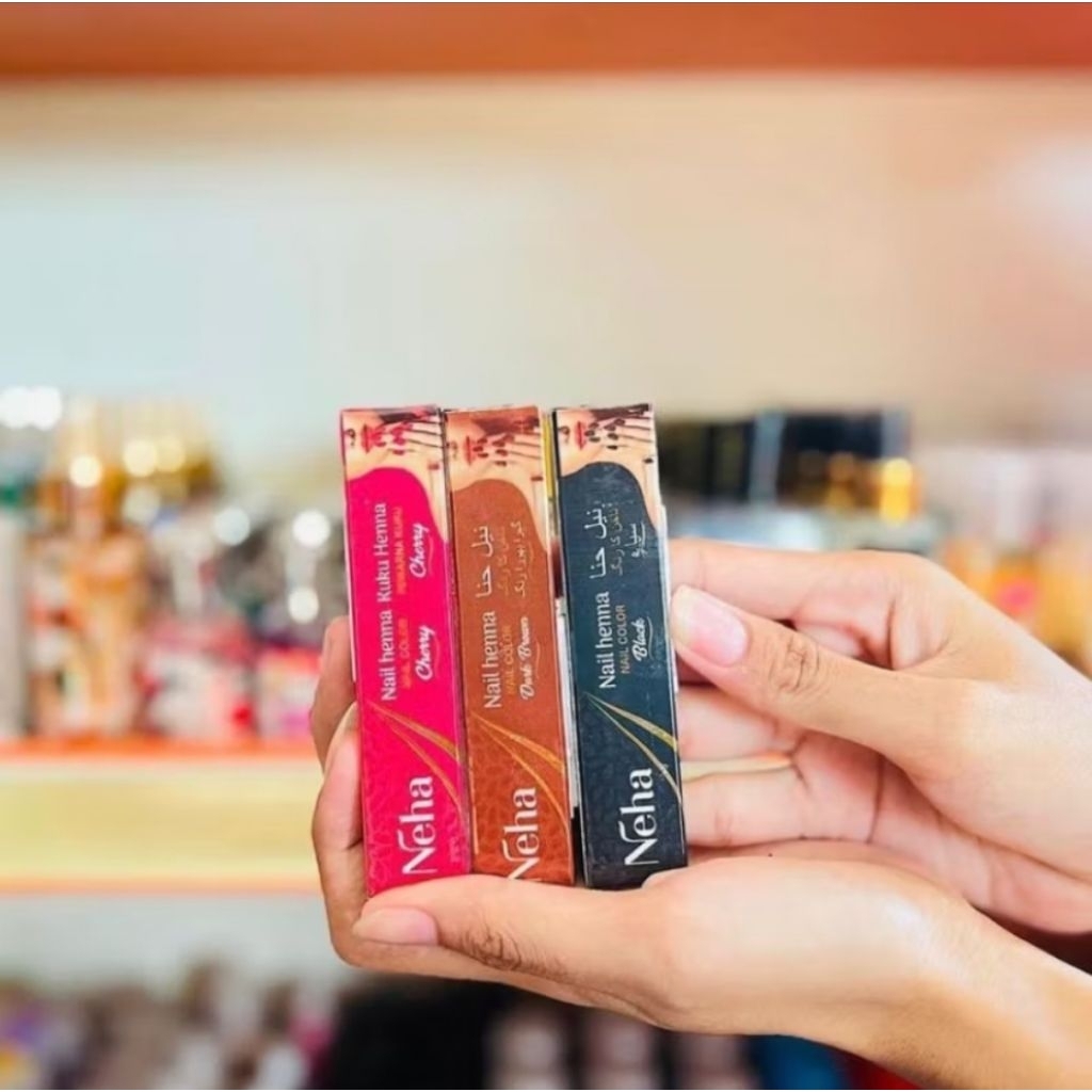 HENNA KUKU  NEHA | pacar kuku sah untuk sholat | Neha Nail Color | henna kuku merah maron coklat hit