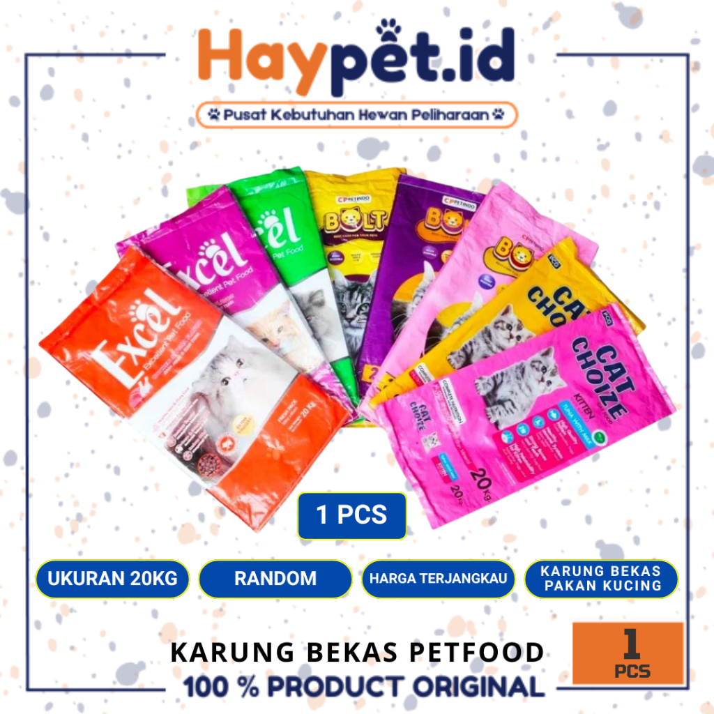 KARUNG BEKAS MAKANAN PAKAN KUCING 20KG / KARUNG TAMBAHAN PACKING / KARUNG SAMPAH