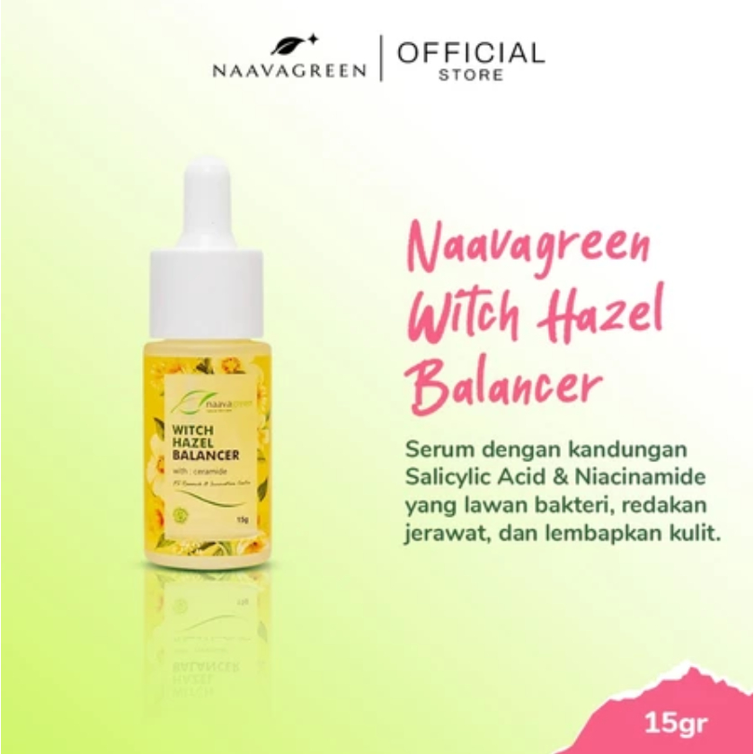 NAAVAGREEN Witch Hazel Balancer Serum - Original - Membantu Mencerahkan, melembabkan dan mengurangi 