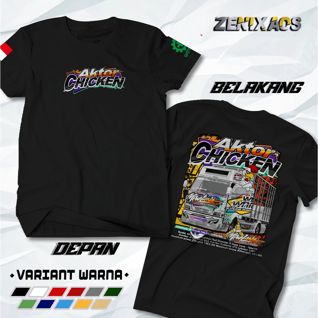 ZENIXAOS - KAOS DISTRO AKTOR CHICKEN | BAJU KAOS TRUK CANTER | COCOK PRIA DAN WANITA