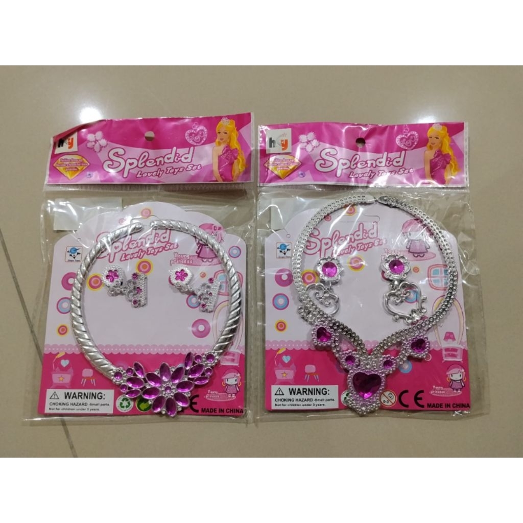 Mainan Anak Perempuan Set Kalung Anting Lucu / Perhiasan Anak