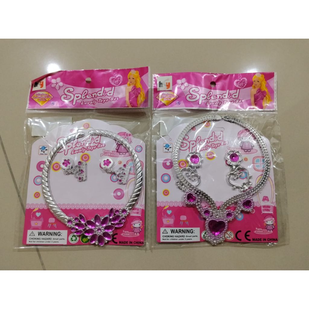 Mainan Anak Perempuan Set Kalung Anting Lucu / Perhiasan Anak