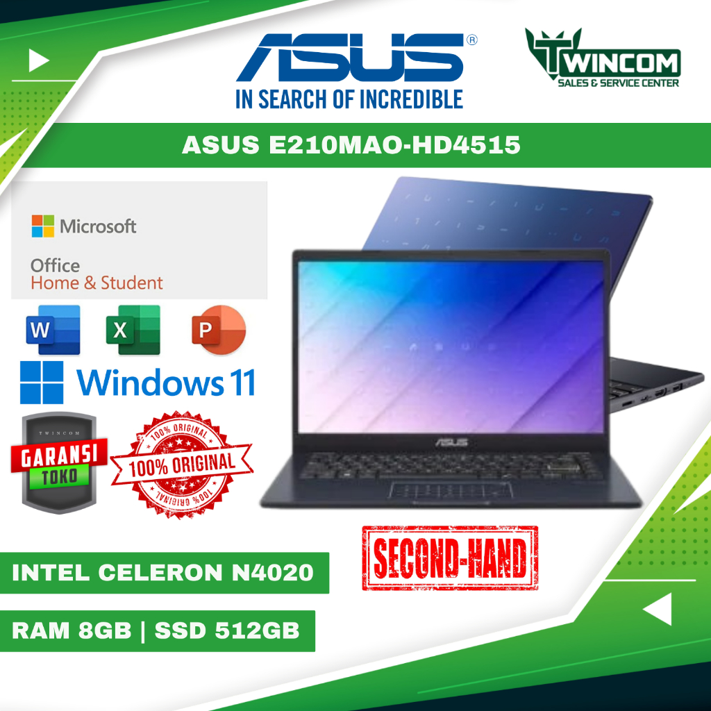 NB Asus E210MA0 HD4515/HD4515 N4020 8Gb 512Gb W11 (SECOND)